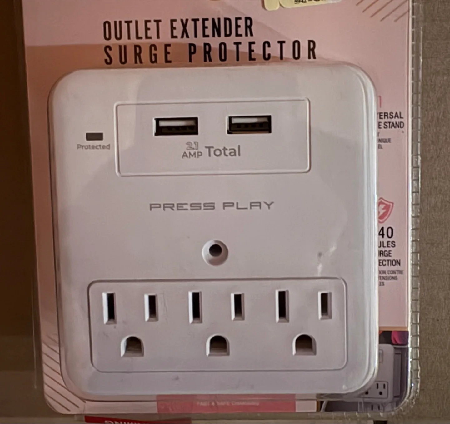 Press Play Outlet Extender Surge Protector thumbnail