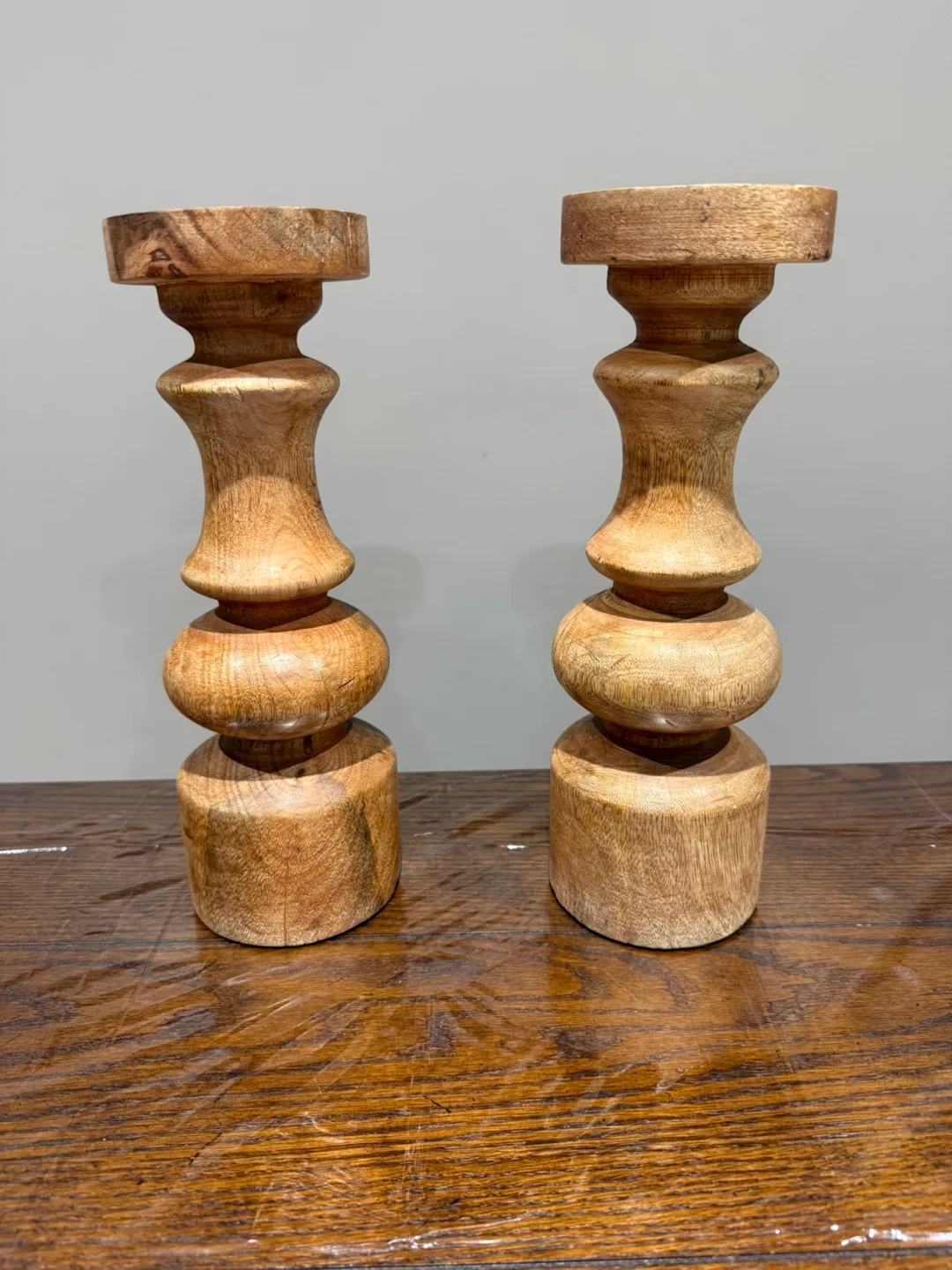 Wooden Candle Holders (Pair) thumbnail