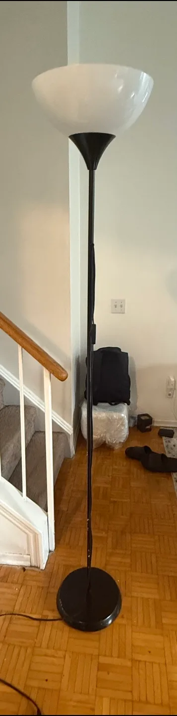 Black Floor Lamp with White Shade thumbnail