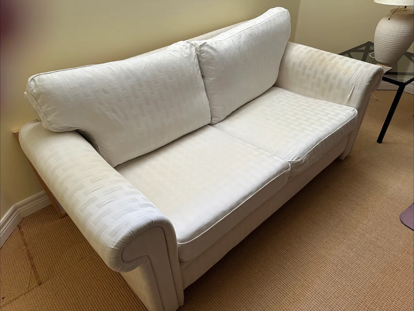 White Loveseat Sofa image indicator(2)
