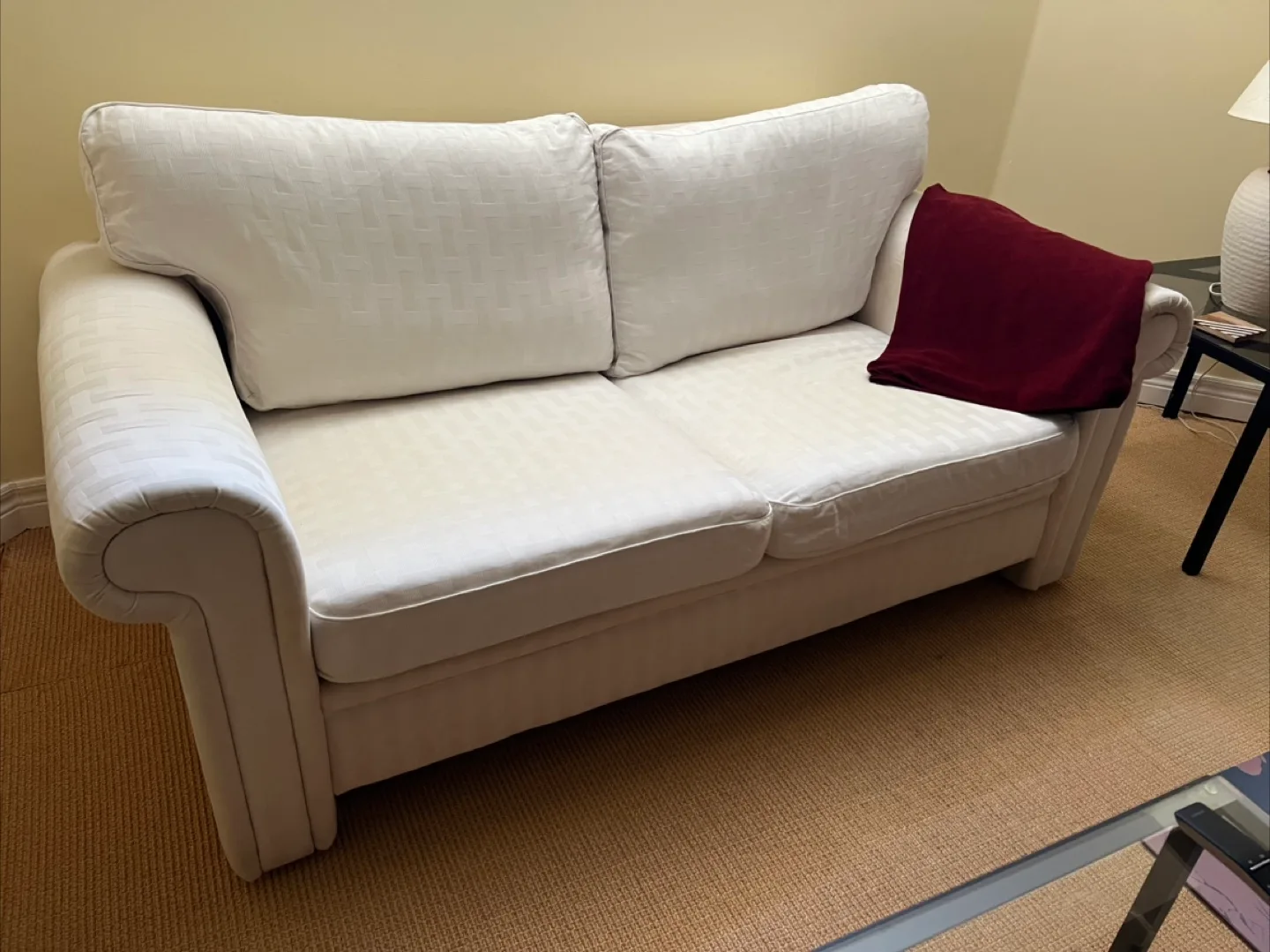 White Loveseat Sofa image indicator(3)