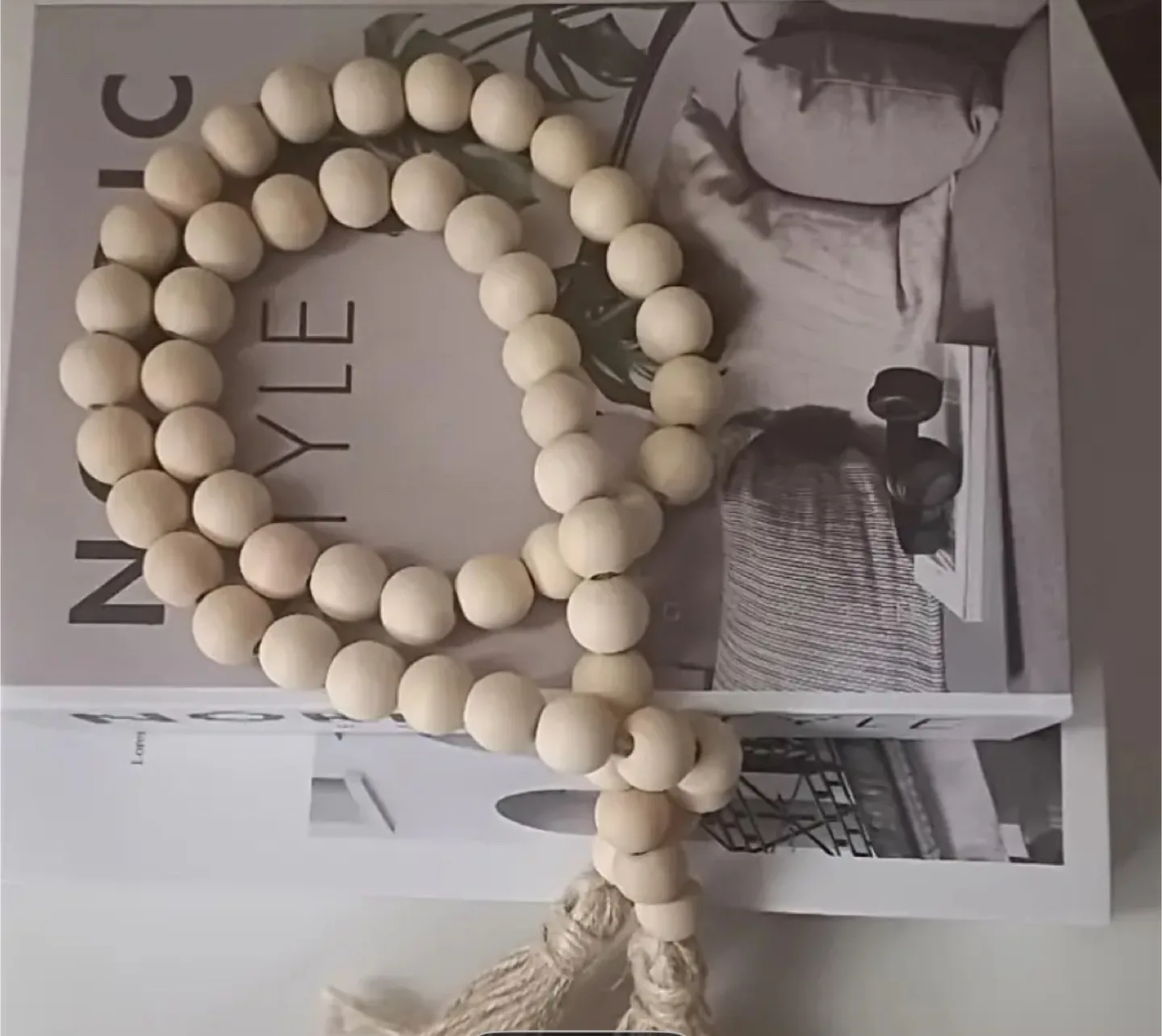 Wood Bead Garland with Tassels image indicator(5)