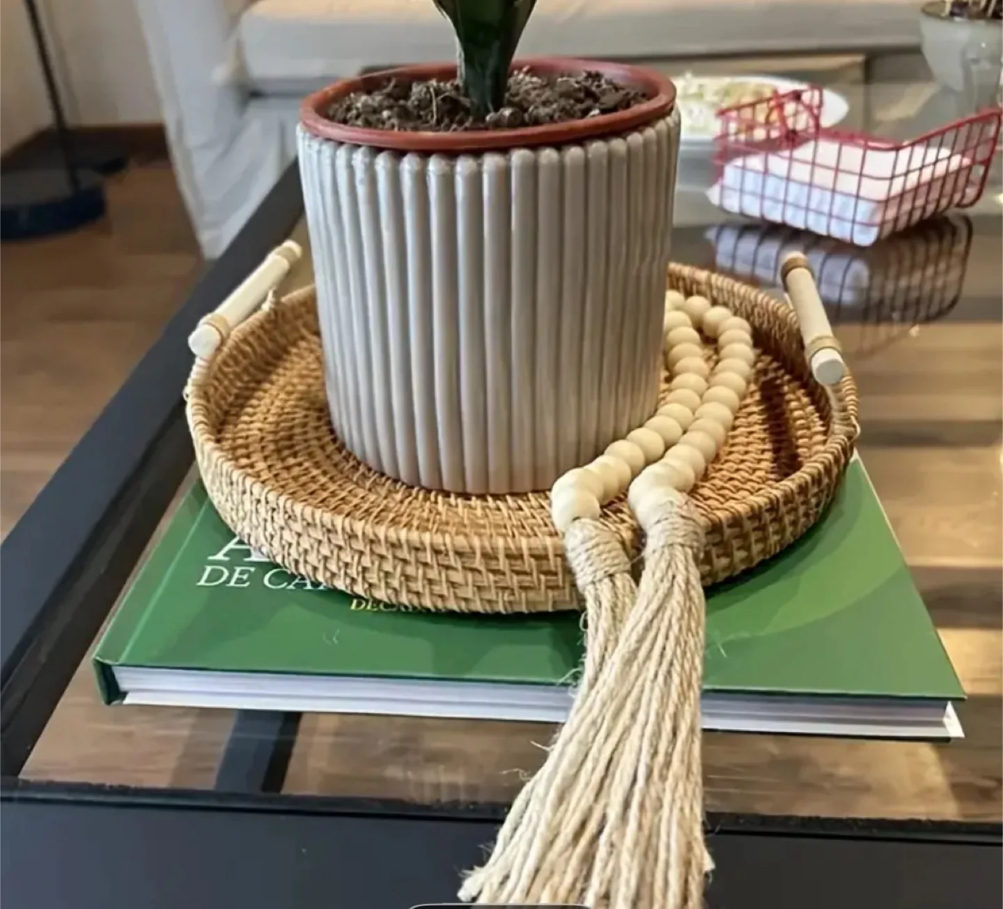 Wood Bead Garland with Tassels image indicator(2)