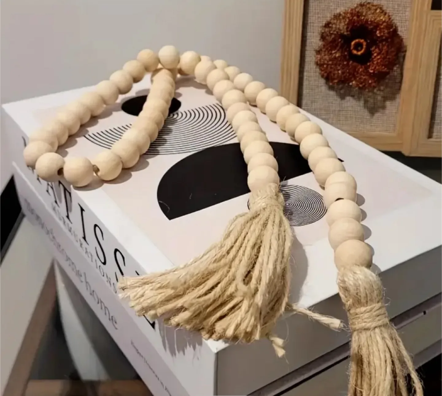Wood Bead Garland with Tassels image indicator(7)