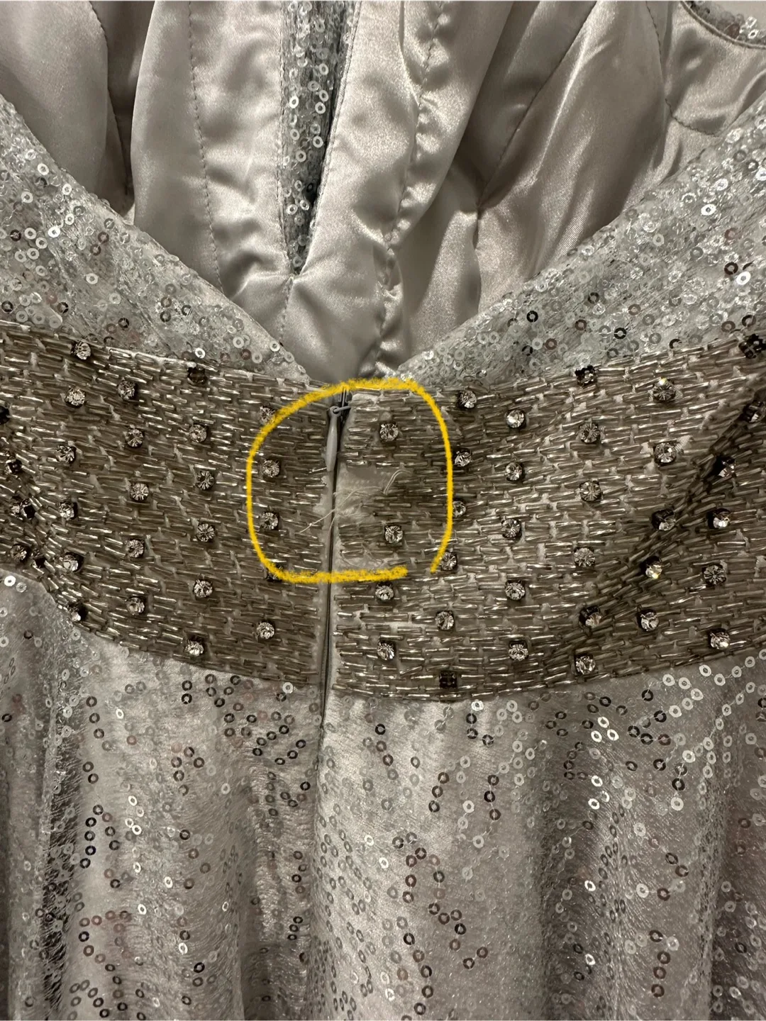 La Femme Silver Halter Dress image indicator(5)