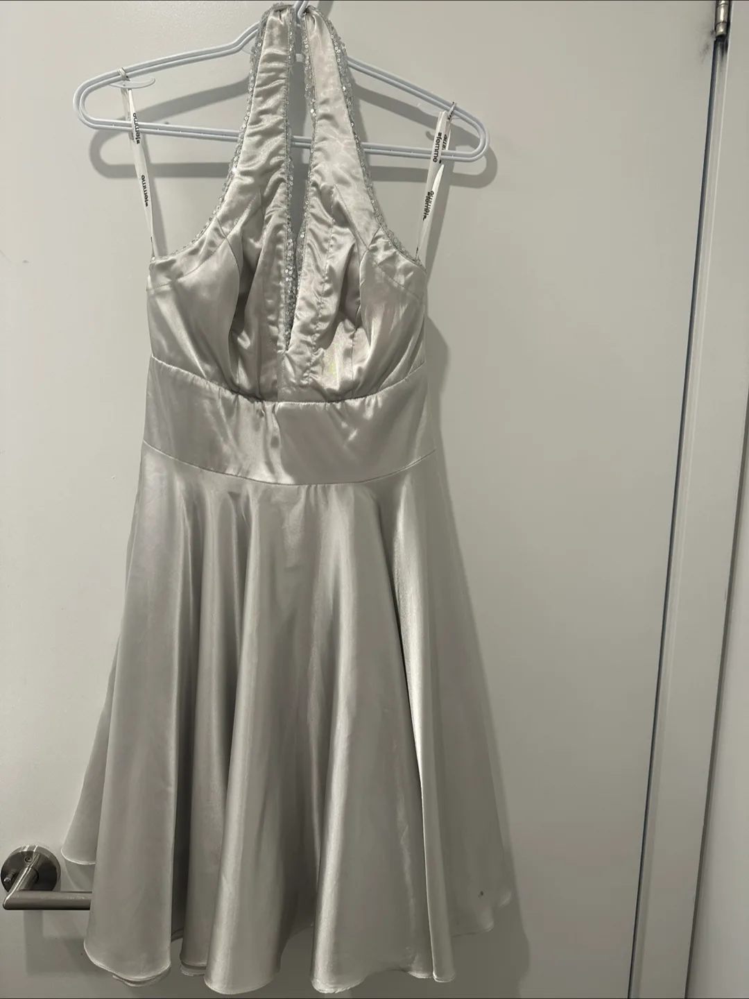 La Femme Silver Halter Dress image indicator(3)