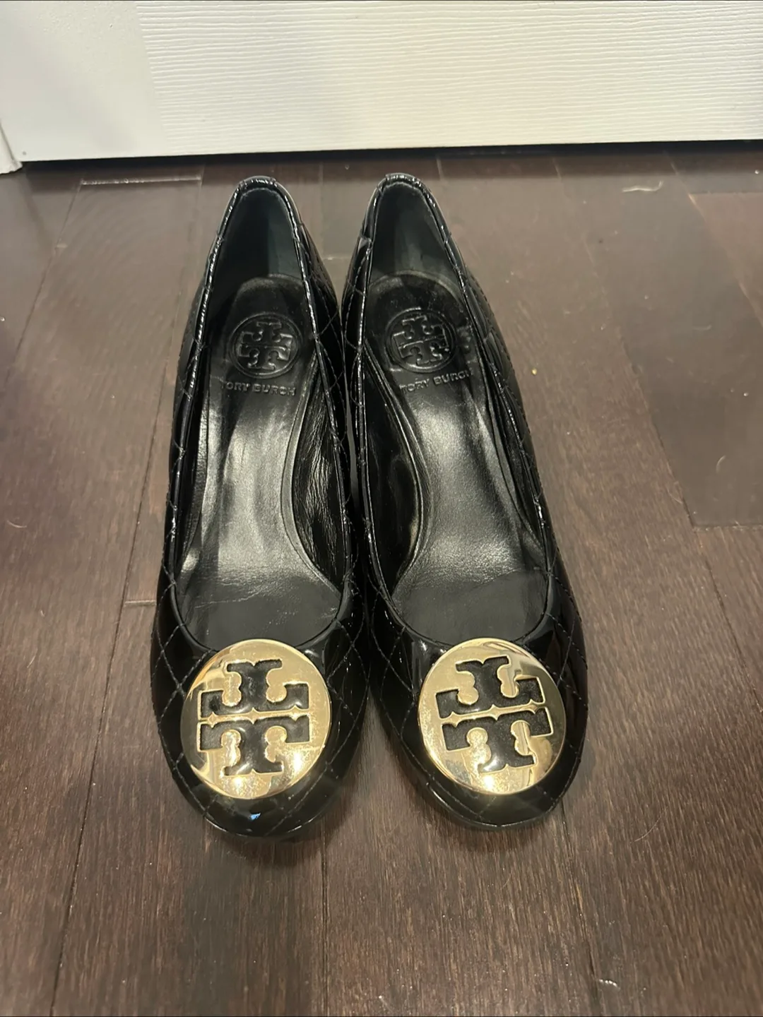 Tory Burch Black Patent Leather Wedge Heel Shoes image indicator(6)