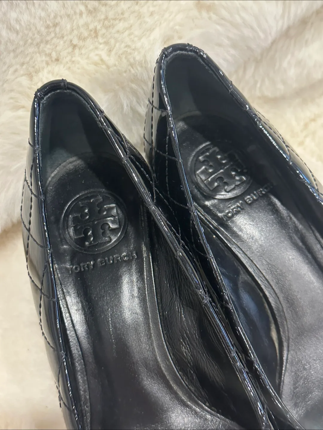 Tory Burch Black Patent Leather Wedge Heel Shoes image indicator(3)