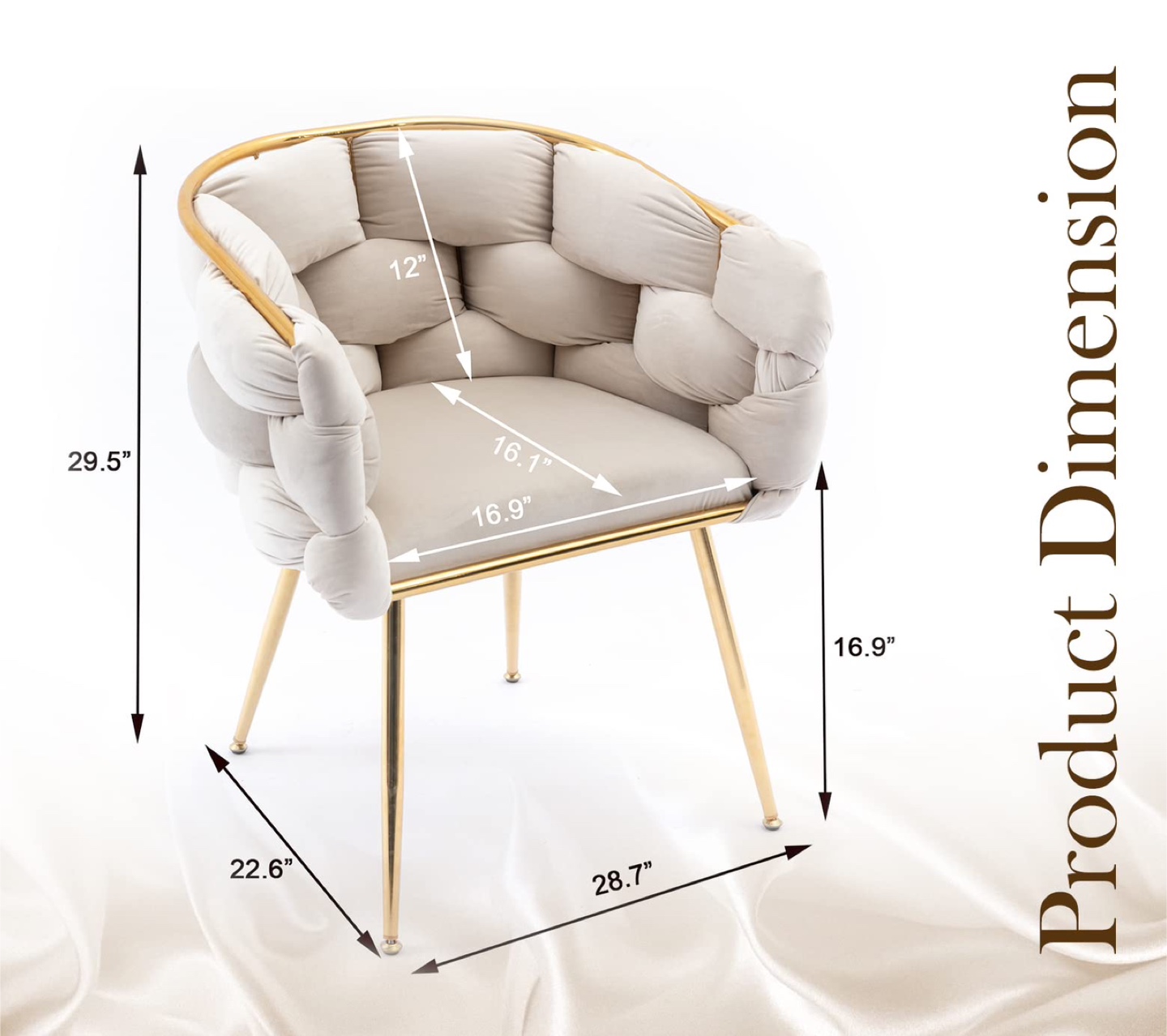 Stylish White Velvet Accent Chair