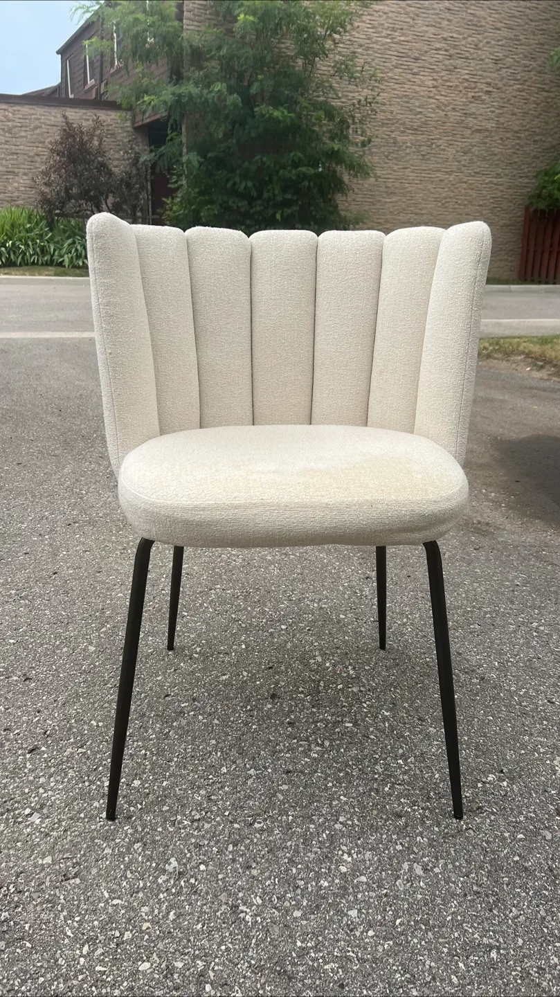 Boucle Dining Chair - Cream & Black image indicator(4)