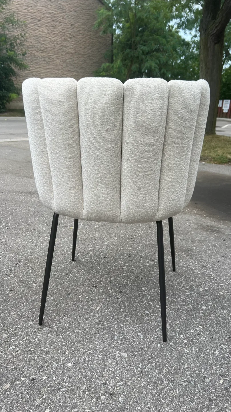 Boucle Dining Chair - Cream & Black image indicator(3)