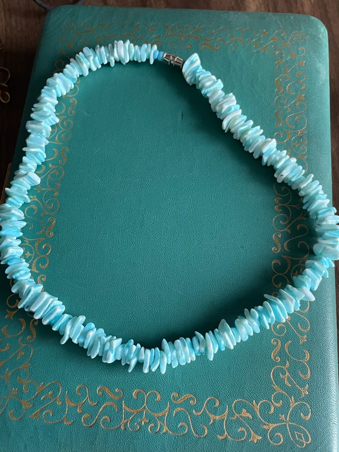 Blue Puka Shell Necklace thumbnail