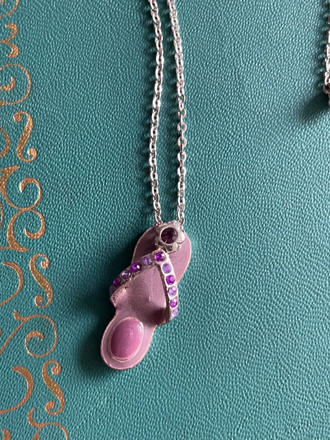 Purple Flip Flop Pendant Necklace thumbnail