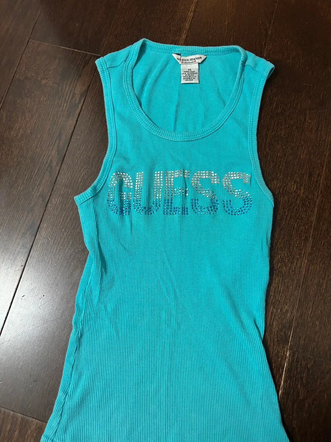 Guess Jeans Vintage Y2K Turquoise Tank Top - Size XS thumbnail