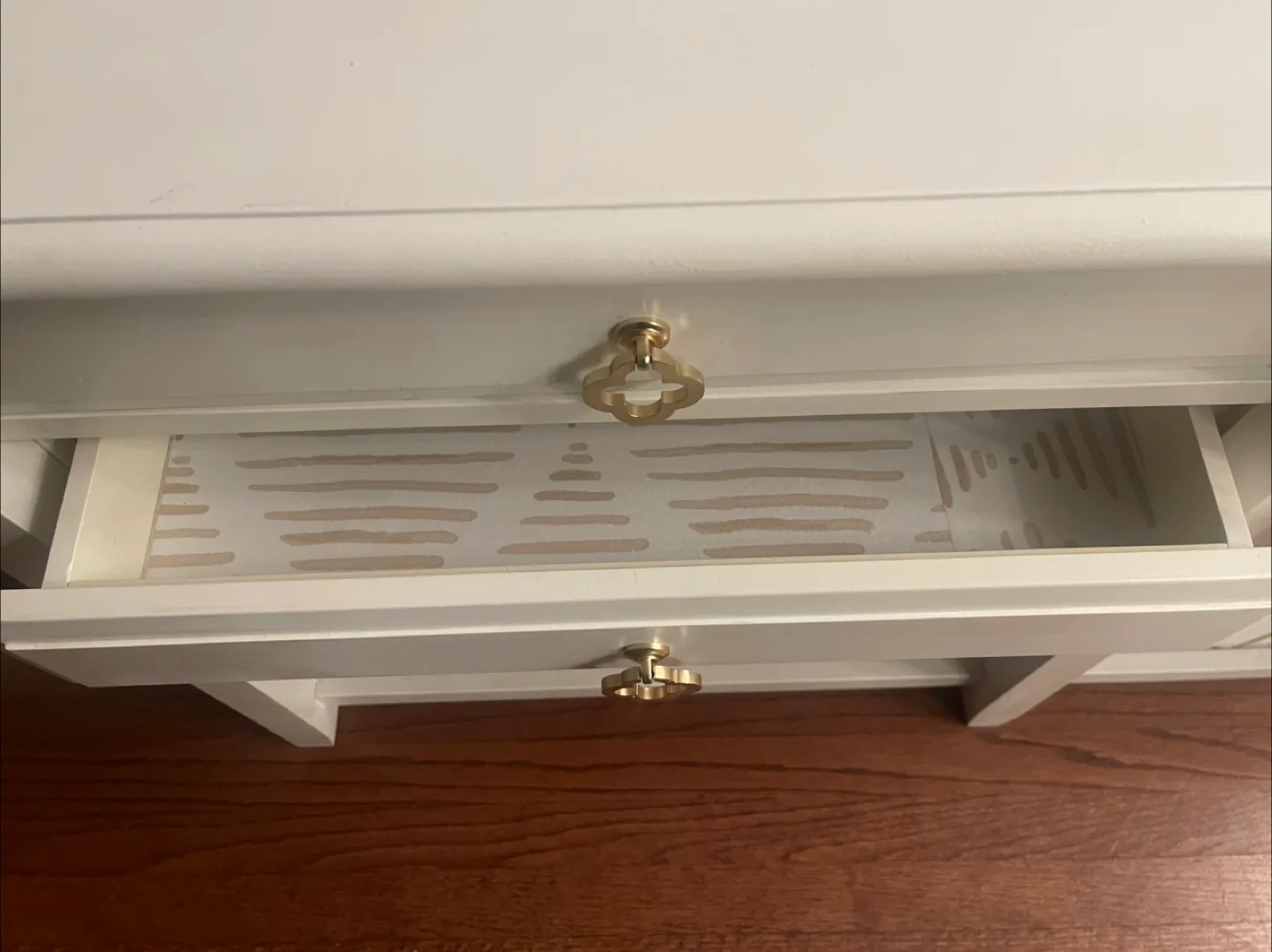 White Console Table with Gold Accents image indicator(2)