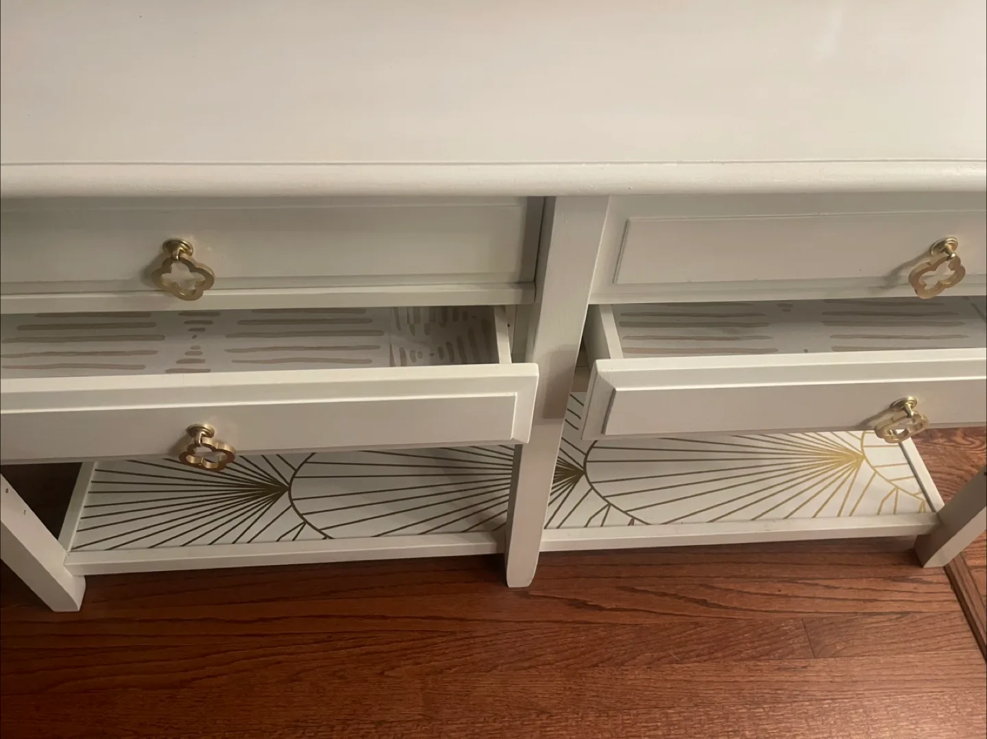 White Console Table with Gold Accents image indicator(3)