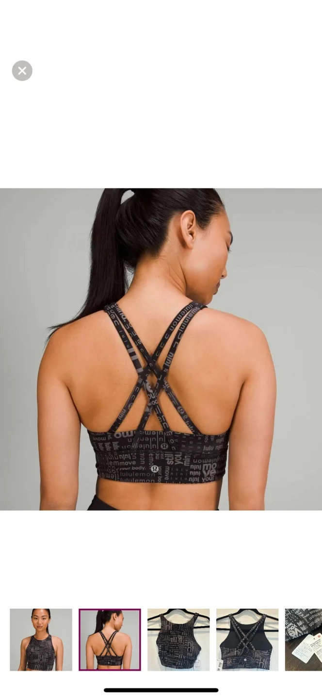 New with Tags Lululemon Energy Bra High Neck Long Line Size 6 image indicator(2)