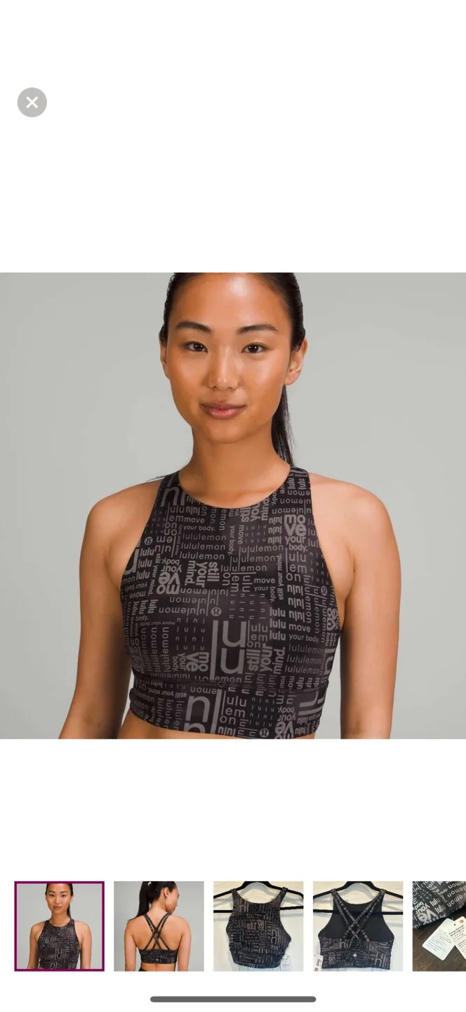 New with Tags Lululemon Energy Bra High Neck Long Line Size 6 thumbnail