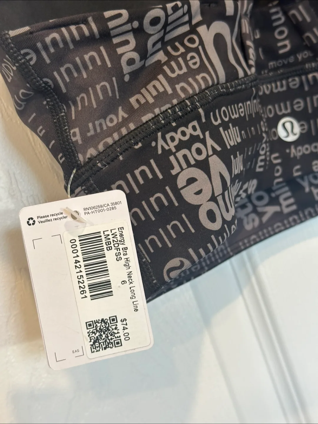 New with Tags Lululemon Energy Bra High Neck Long Line Size 6 image indicator(5)