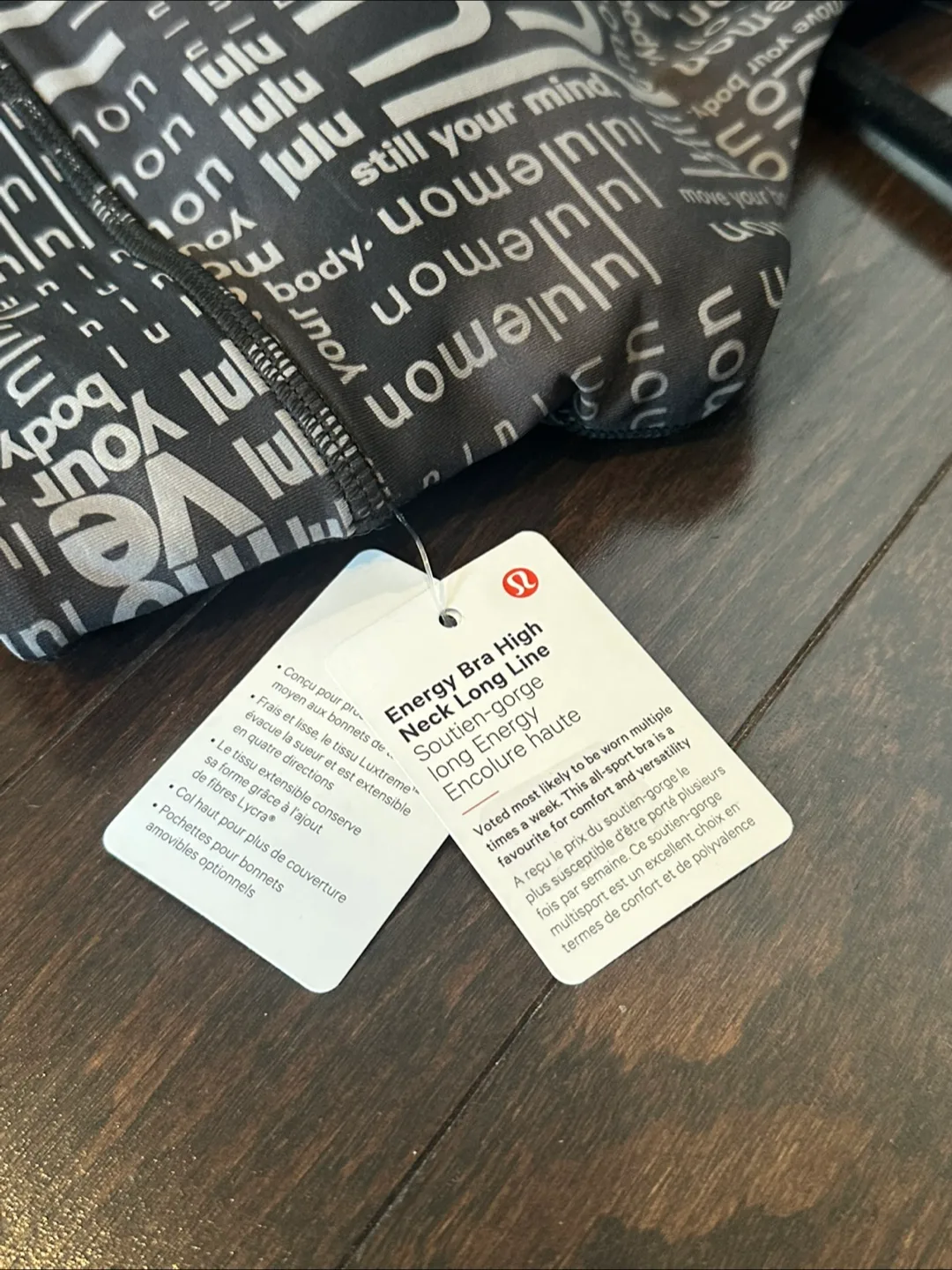 New with Tags Lululemon Energy Bra High Neck Long Line Size 6 image indicator(7)