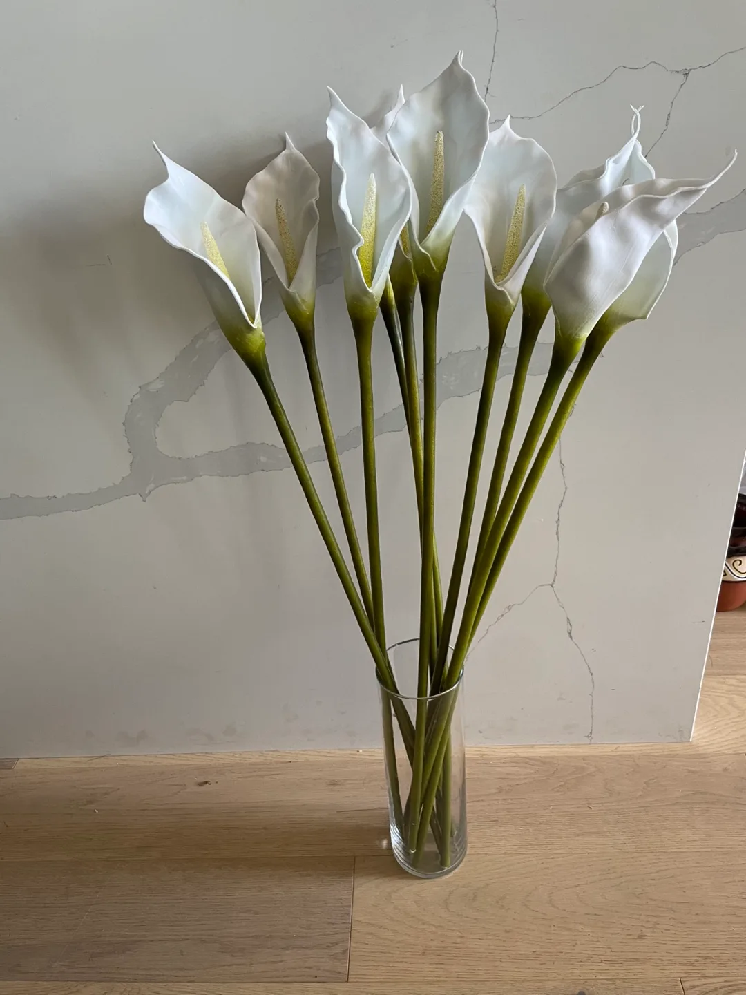 Calla Lily Stems with Glass Vase thumbnail