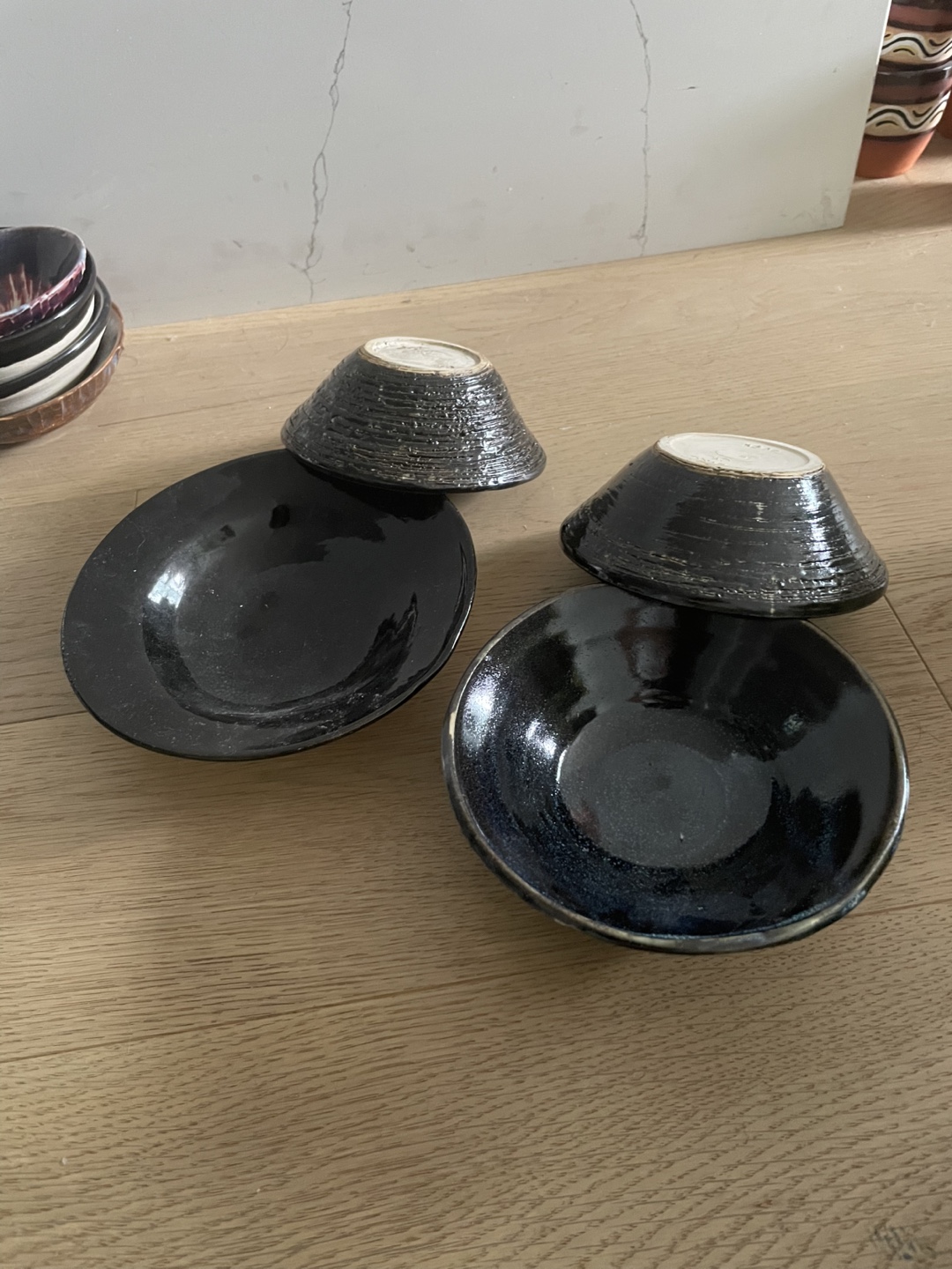 Set of 4 Black Ceramic Bowls - photo 3