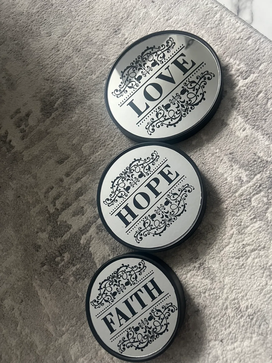 Love, Hope, Faith Decorative Coasters thumbnail
