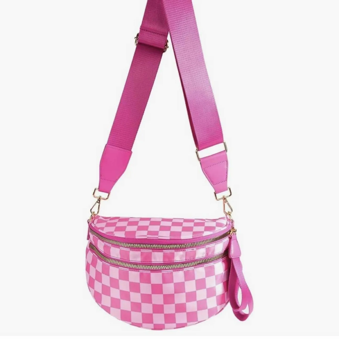 Viral Checkered Nylon Crossbody Bum Bag thumbnail
