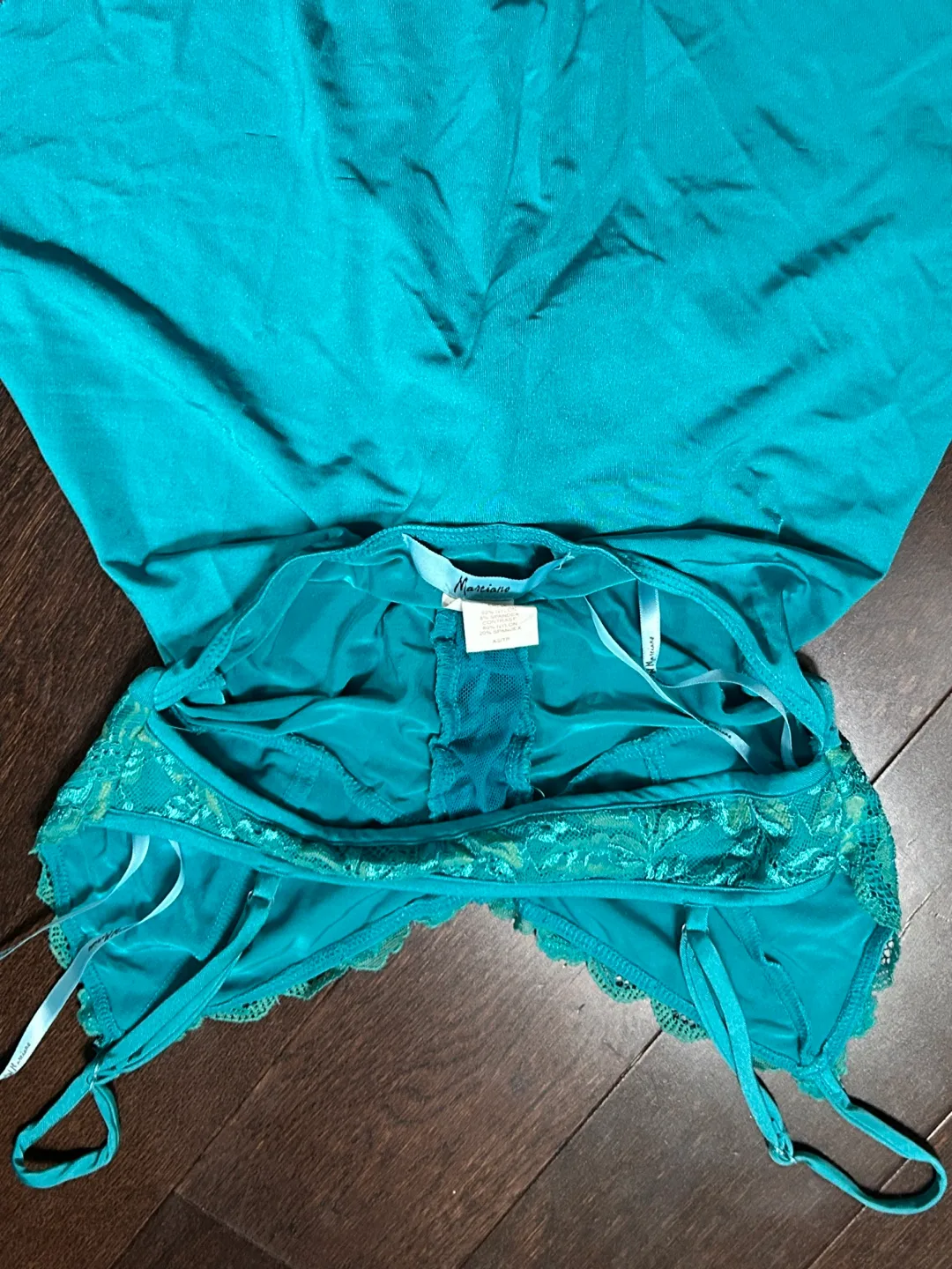 Y2K Going out Marciano Teal Lingerie Top image indicator(3)