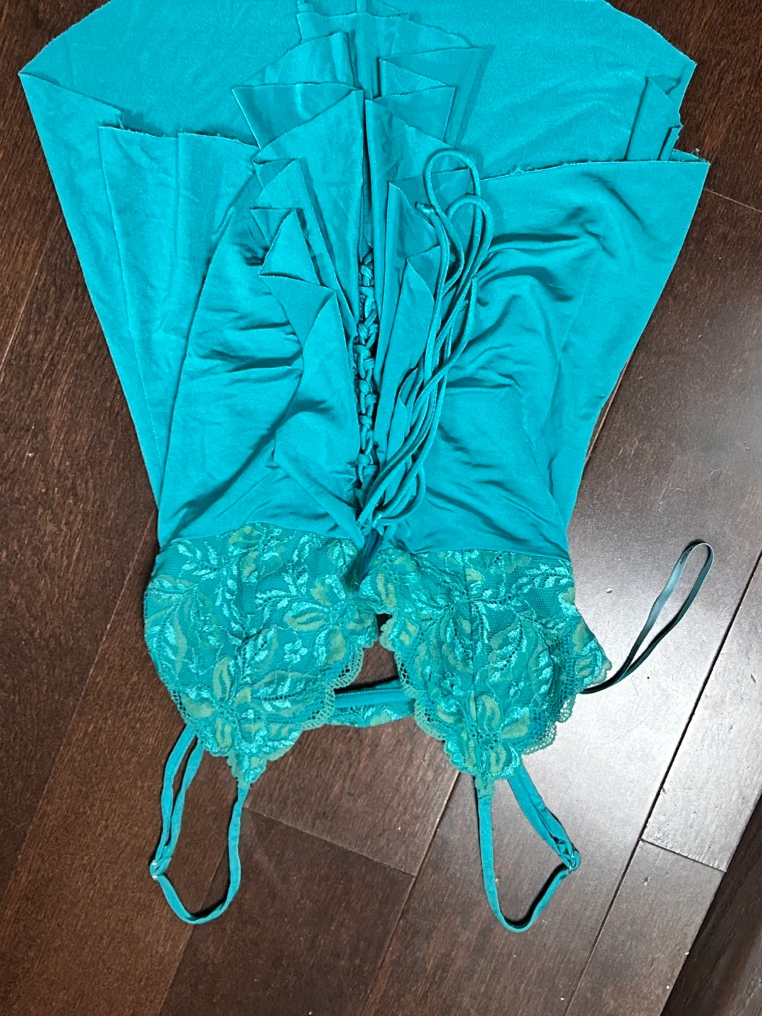 Y2K Going out Marciano Teal Lingerie Top image indicator(2)
