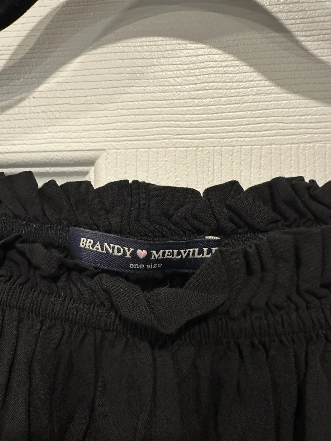 Brandy Melville Black Off-Shoulder Peasant Top image indicator(4)