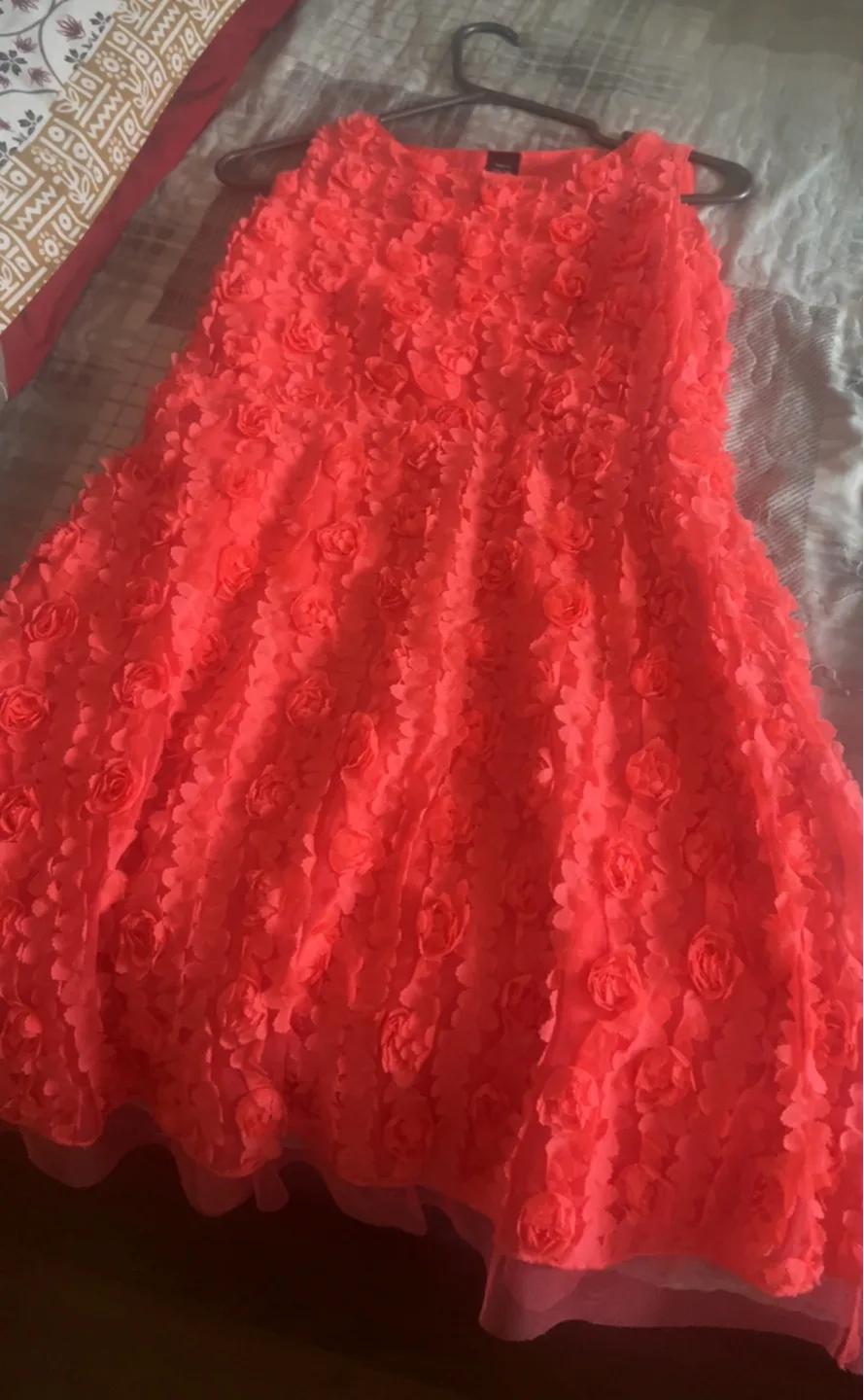 Gap Kids Coral Dress with Floral Detail thumbnail