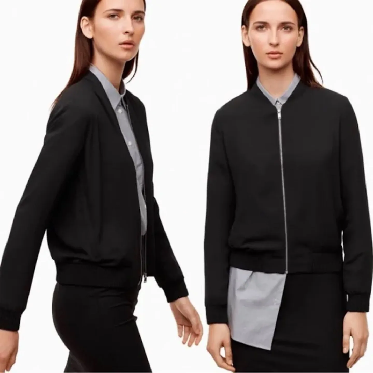 Aritzia Babaton Black Bomber Jacket Size XS image indicator(3)