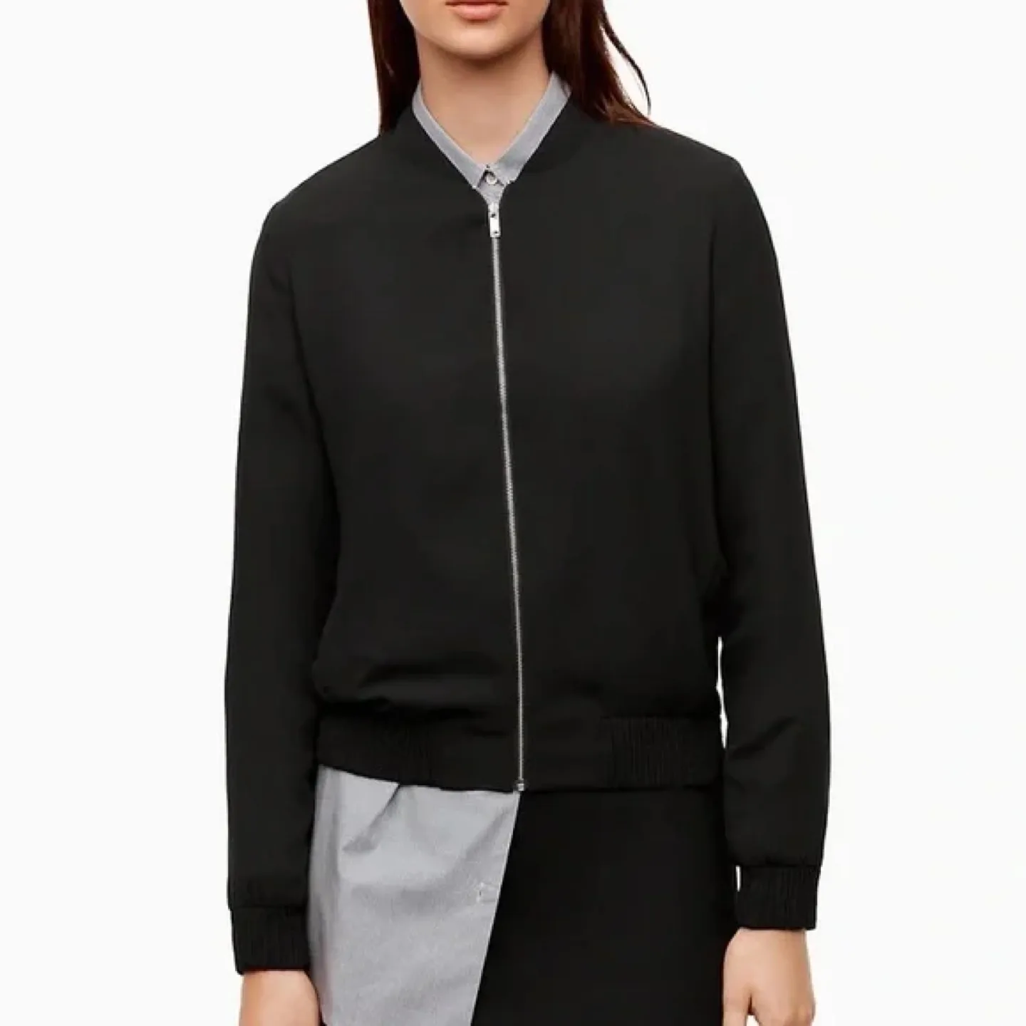 Aritzia Babaton Black Bomber Jacket Size XS image indicator(2)