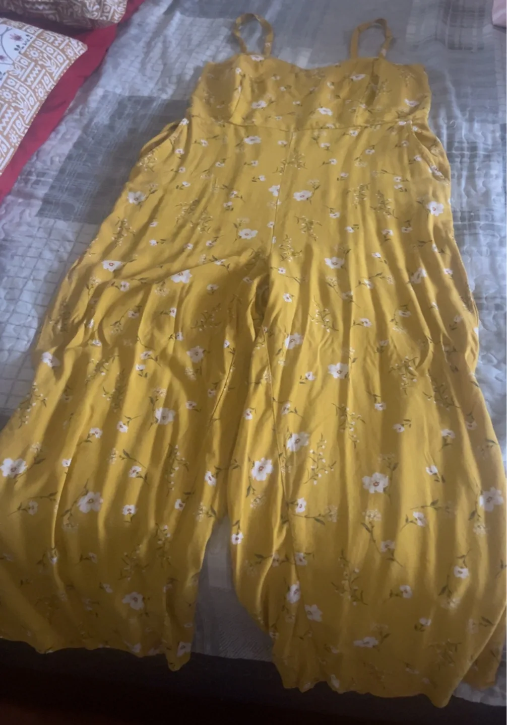 Old Navy Floral Yellow Jumpsuit thumbnail