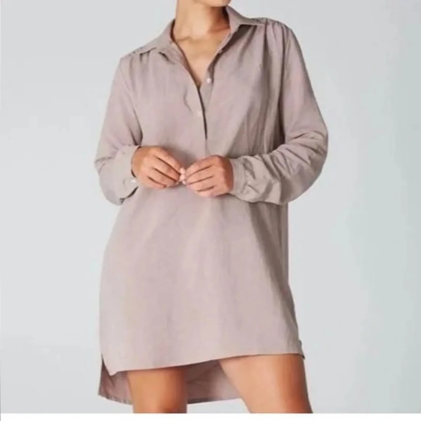 Babaton Aritzia Lee Mauve Shirt Dress Tunic- Size S image indicator(8)