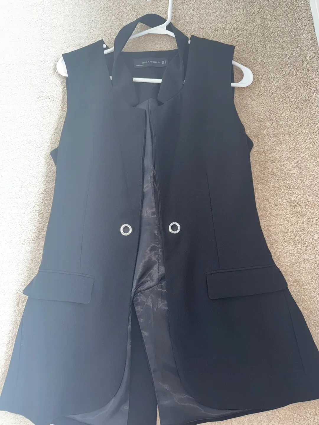 Zara Woman Black Vest Size S image indicator(3)