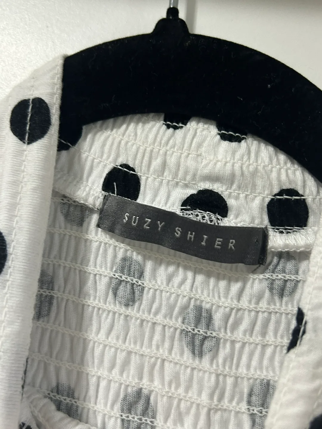 Suzy Shier  sleeveless polkadot peplum top size XS image indicator(3)