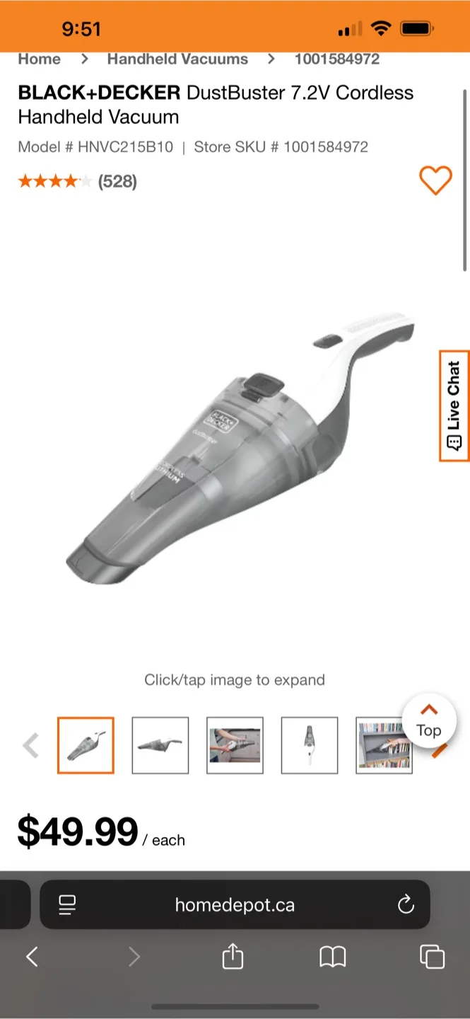 Cordless Handheld Vacuum originally $49.99+tax image indicator(3)