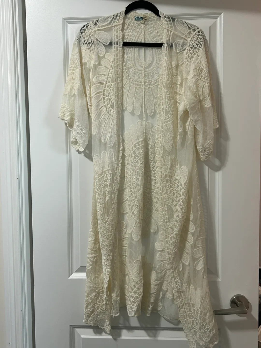 Rebellion lace cardigan, beach coverup size small thumbnail