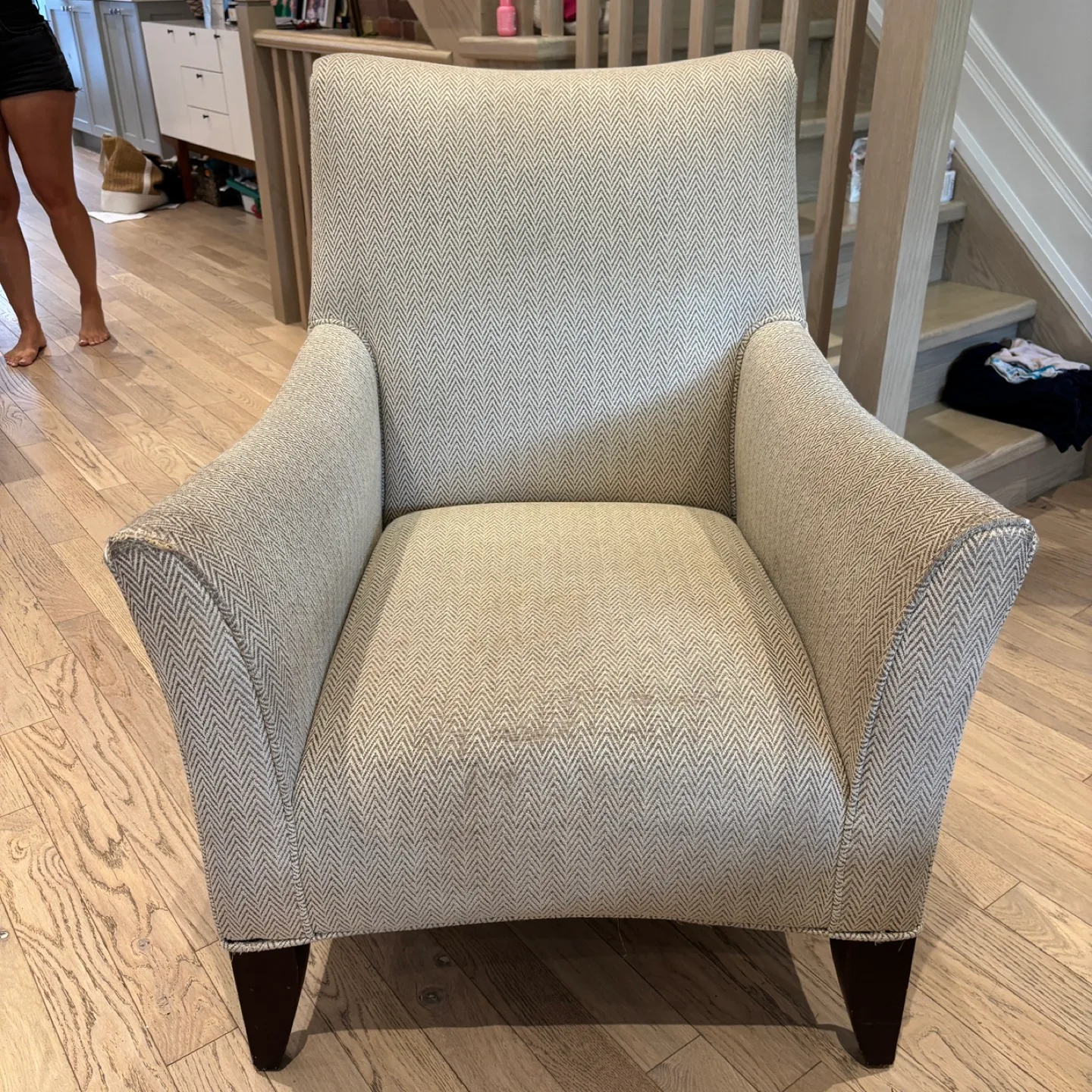 Set of 2 solid and comfy Canadian Made armchairs in need of TLC image indicator(2)