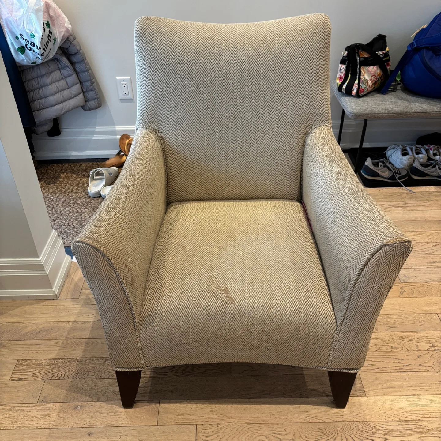 Set of 2 solid and comfy Canadian Made armchairs in need of TLC image indicator(7)