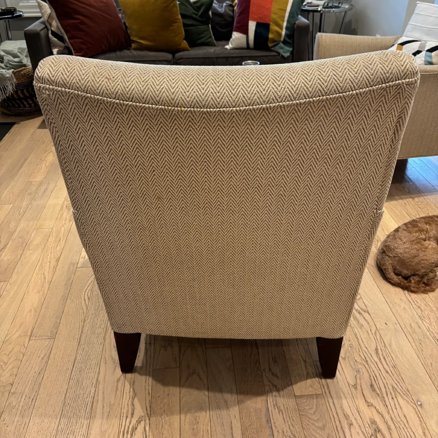 Set of 2 solid and comfy Canadian Made armchairs in need of TLC image indicator(5)