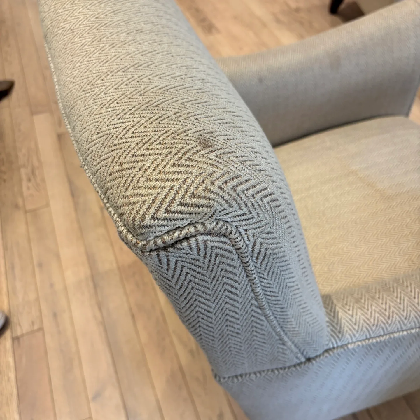 Set of 2 solid and comfy Canadian Made armchairs in need of TLC image indicator(8)