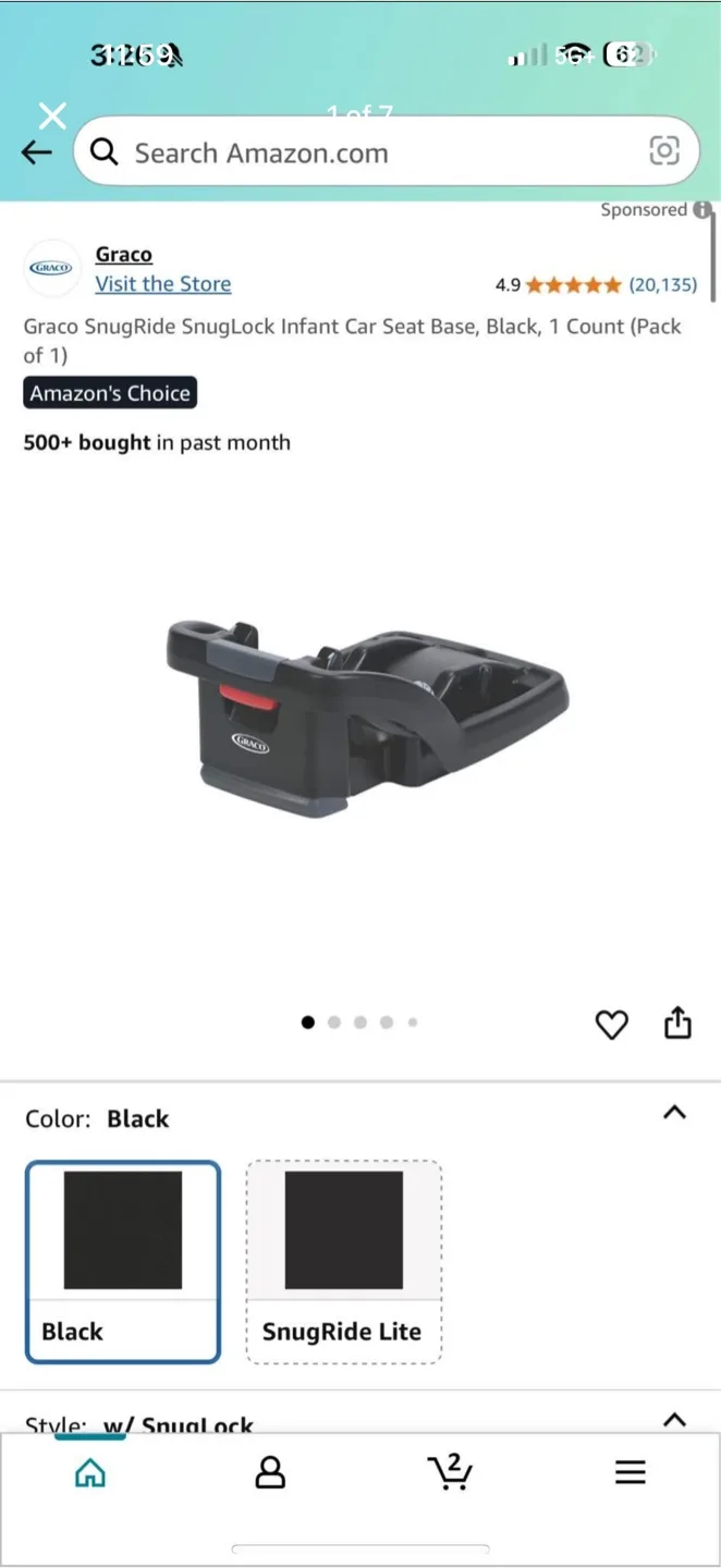 New Graco SnugRide SnugLock 35 Infant Car Seat Base - Black thumbnail