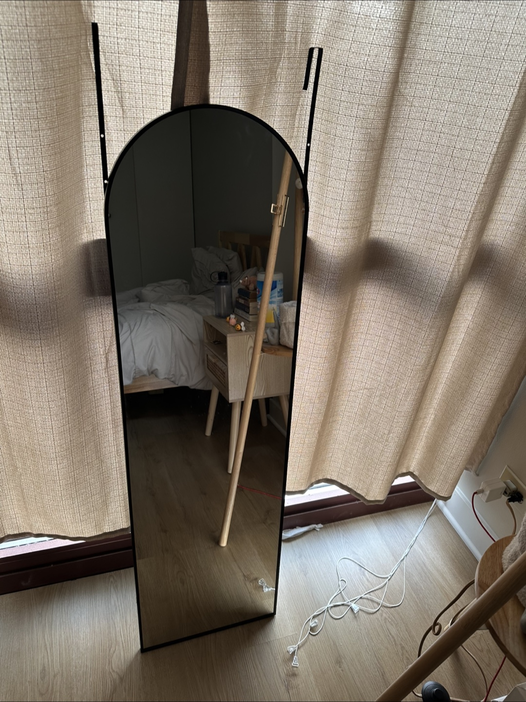 Black Over-the-Door Arched Mirror - photo 2