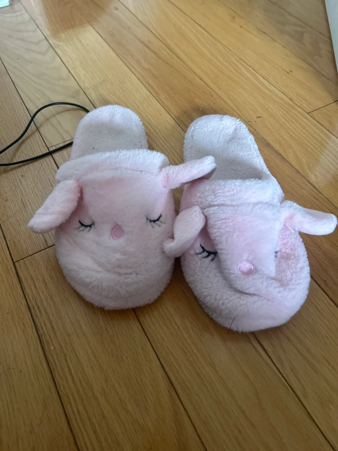 Pink Bunny Slippers size 7/8 thumbnail