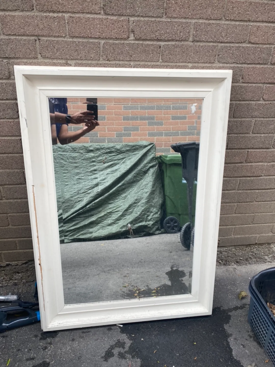 White Framed Mirror thumbnail