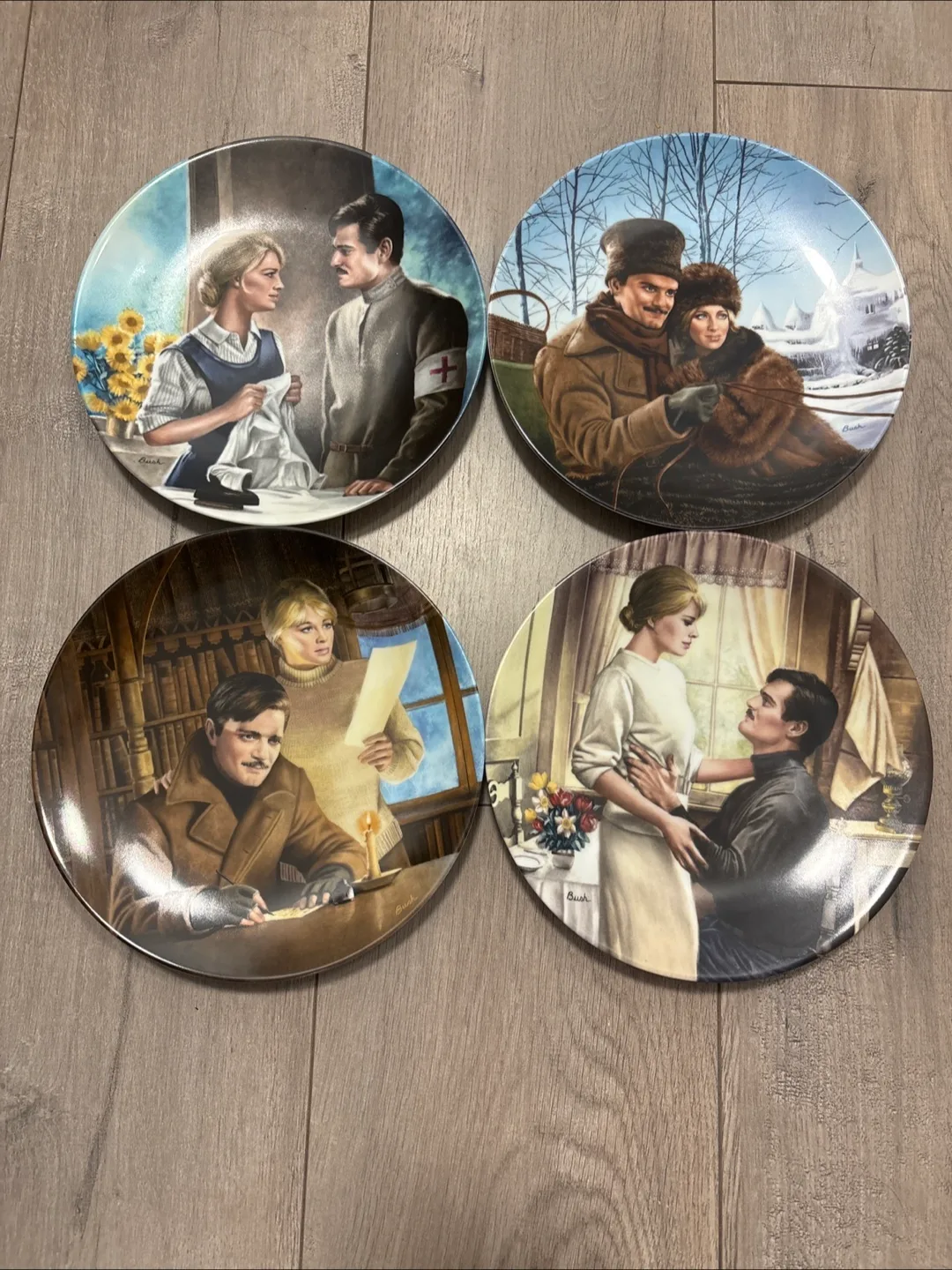 FOUR PLATE SET DR ZHIVAGO & LARA BY GEORGE ARTHUR BUSH thumbnail