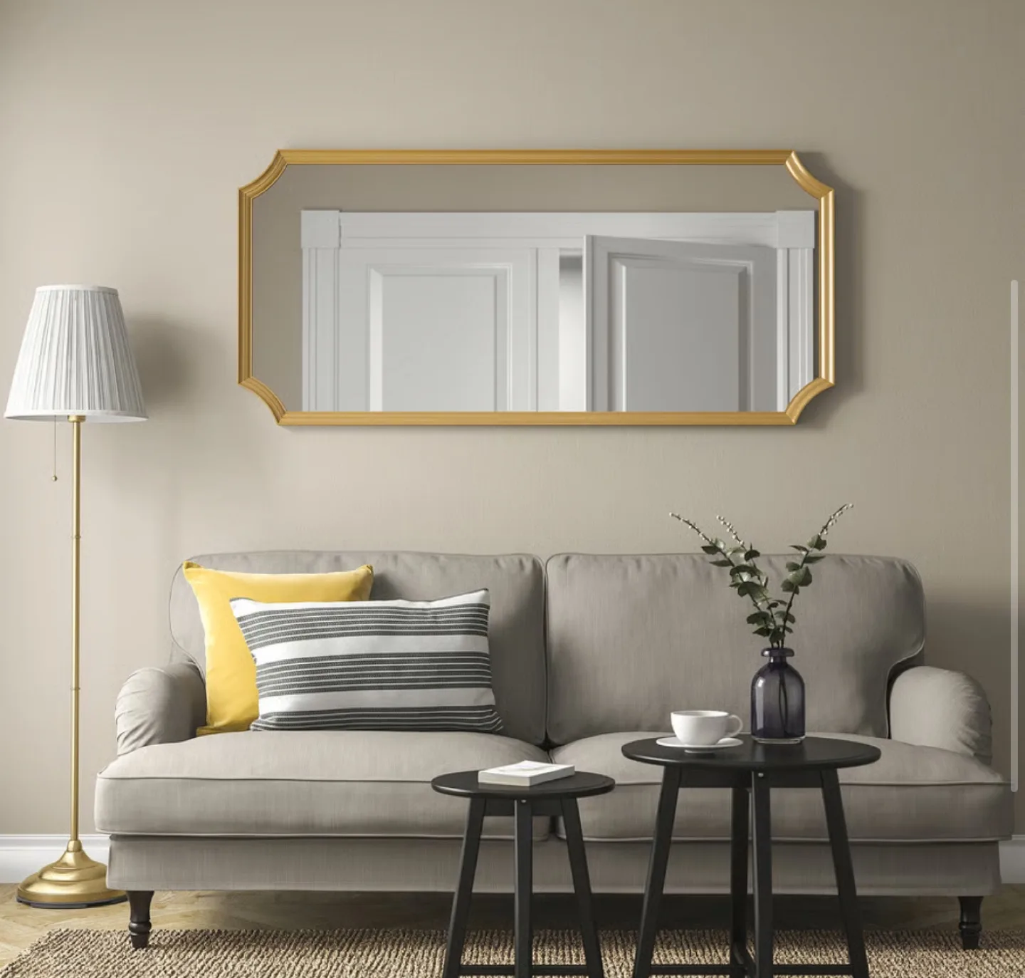 IKEA “SVANSELE” Gold Mirror, 28 3/4x62 1/4 " LIKE NEW image indicator(5)